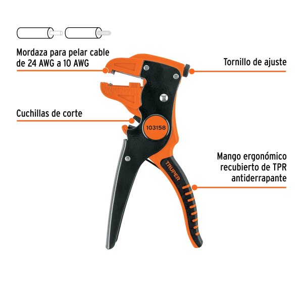 ‣ Pinza Pela Cables TRUPER Resistente | FERRETODO