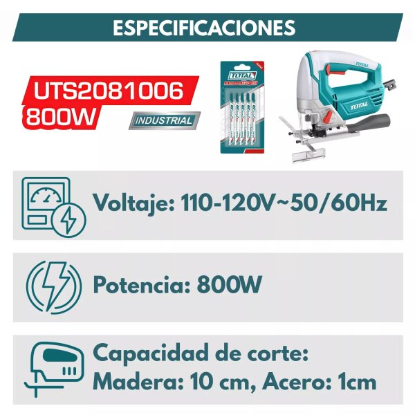 Ideal para trabajos de carpintería, construcción y cortes precisos.
