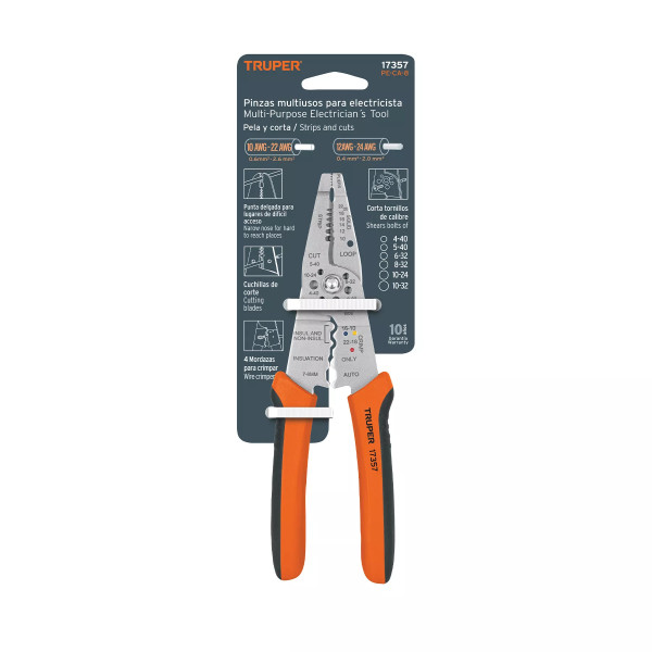 Pinza 8' Pela Cables 24 A 12 Awg, Truper | Alicates, Tenazas y Similares