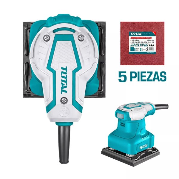 Ideal para trabajos de carpintería, lijado de madera, preparación de superficies y acabados profesionales.
