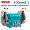 Esmeril de banco eléctrico TOTAL Industrial de 350W, voltaje de 110-120V, frecuencia de 50/60Hz