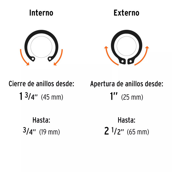Pinza Para Anillos De Retención 6' 4 Cabezas Intercambiables | Alicates, Tenazas y Similares