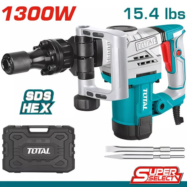 Potencia de 1300W y fuerza de impacto de 20J para demoliciones exigentes.