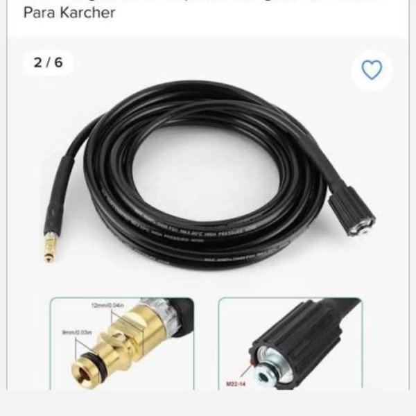 Manguera TOTAL de alta presión, 5 metros de longitud, PVC flexible y conexión rápida para hidrolavadoras compatibles.