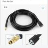 Manguera TOTAL de alta presión, 5 metros de longitud, PVC flexible y conexión rápida para hidrolavadoras compatibles.