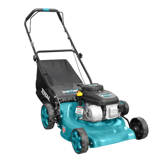 Potencia de 4 HP, corte de 18" y recolector de 60 litros con la Podadora a Gasolina TOTAL.
