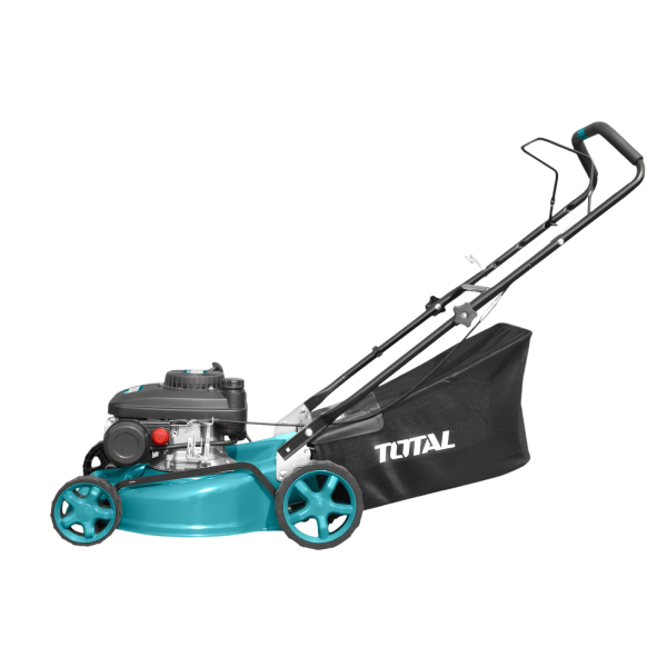Potencia de 4 HP, corte de 18" y recolector de 60 litros con la Podadora a Gasolina TOTAL.