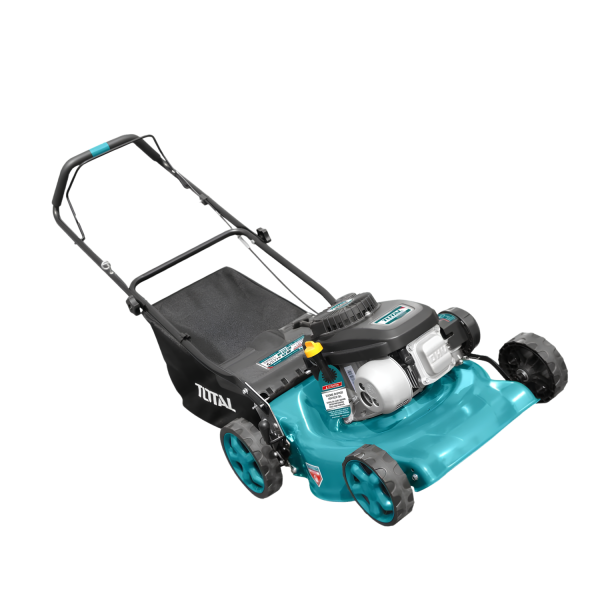 Potencia de 4 HP, corte de 18" y recolector de 60 litros con la Podadora a Gasolina TOTAL.