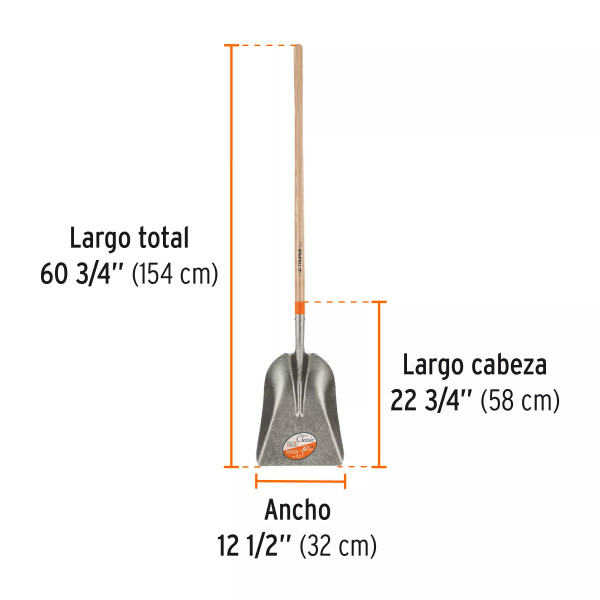 Pala Carbonera Classic, Mango Largo, Truper | Palas, Piochas, Azadones y Similares