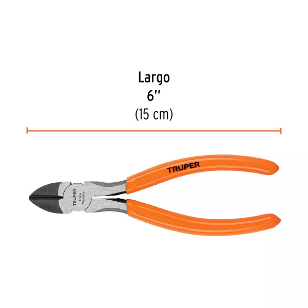 Pinza De Corte Diagonal 6' Mango De Pvc, Truper | Alicates, Tenazas y Similares
