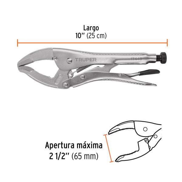 Pinza De Presión 10' Apertura Amplia, Truper | Alicates, Tenazas y Similares