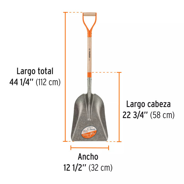 Pala Carbonera Classic, Puño 'Y', Truper | Palas, Piochas, Azadones y Similares