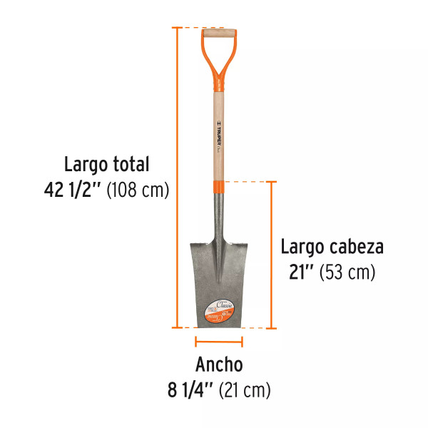 Pala Escarramán Classic, Puño 'Y', Truper | Palas, Piochas, Azadones y Similares