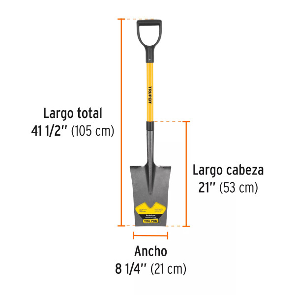 Pala Escarramán Tru Glass, Puño 'Y', Mango Fibra de Vidrio | Palas, Piochas, Azadones y Similares