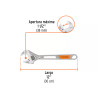 Llave Ajustable (Perico) 12' Cromada Mango De Pvc, Truper
