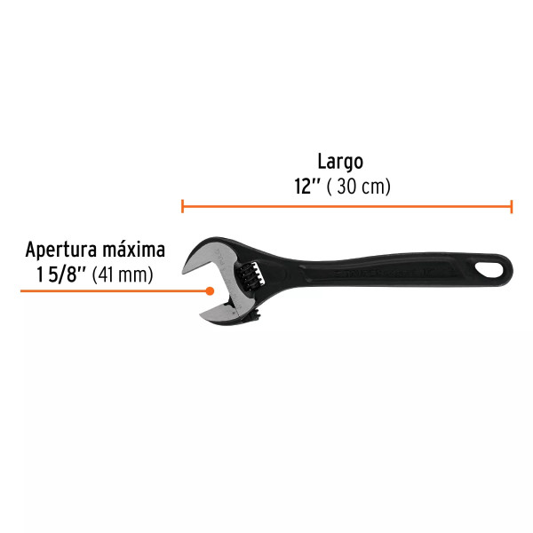 Llave Ajustable (Perico) 12' Profesional Pavonada, Expert