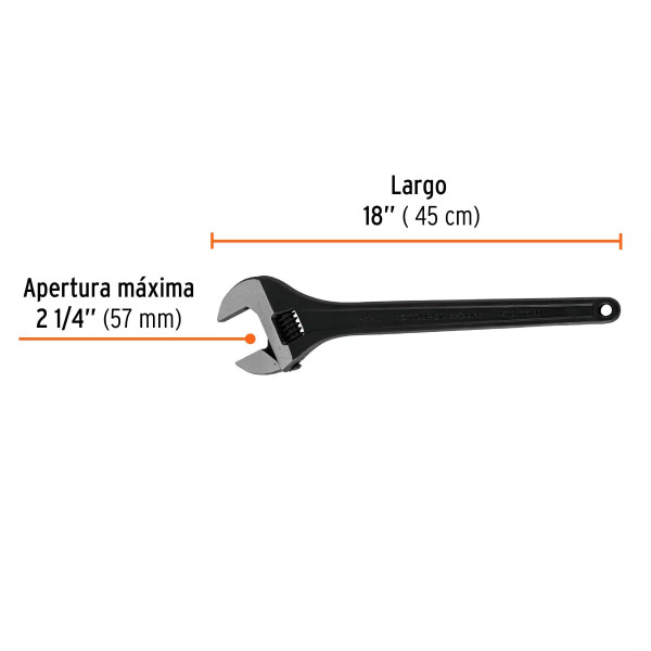 Llave Ajustable (Perico) 18' Profesional Pavonada, Expert