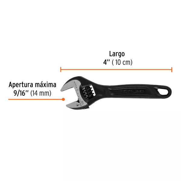 Llave Ajustable (Perico) 4' Profesional Pavonada, Expert