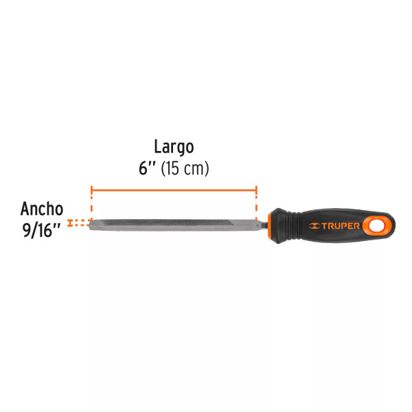 Lima Triángulo Pesado 6', 32 Dpp Con Mango Doble Inyección