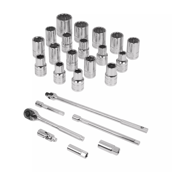 Juego De 25 Herramientas Cuadro 1/2' Std Y Mm Para Mecánico | Llaves de precisión