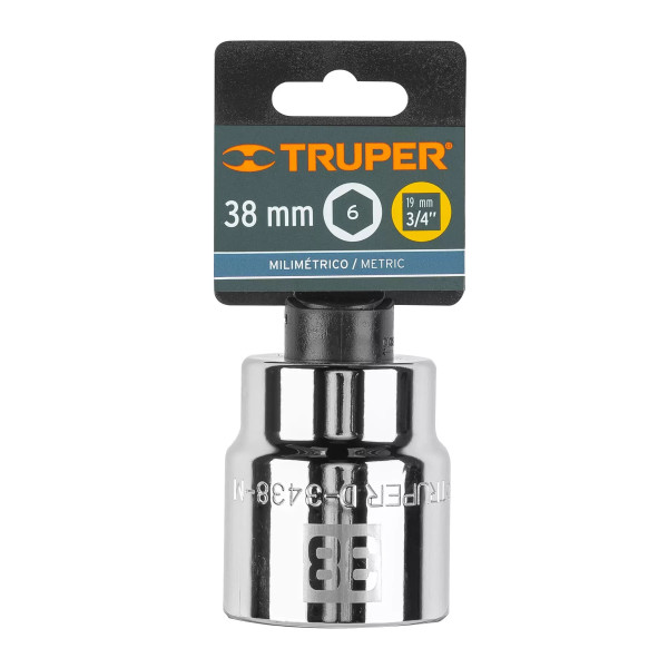 Dado de 38 Mm, 6 Puntas, Cuadro 3/4', Truper