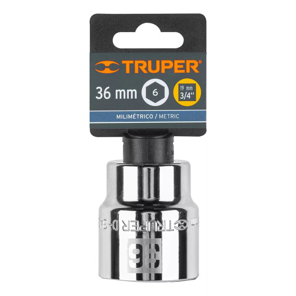 Dado de 36 Mm, 6 Puntas, Cuadro 3/4', Truper