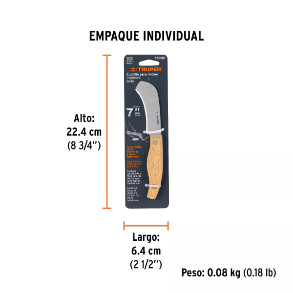 Cuchillo 7' Para Linóleo, Truper