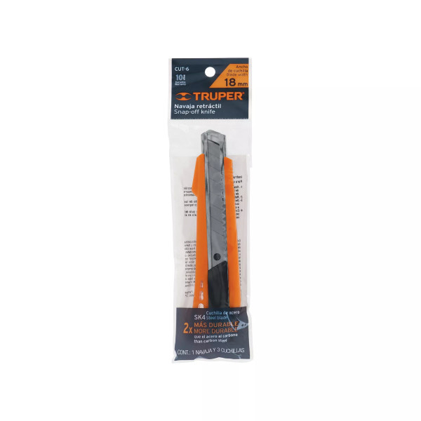 Cutter 18 Mm Reforzado De Plástico Con Alma Metálica, Truper