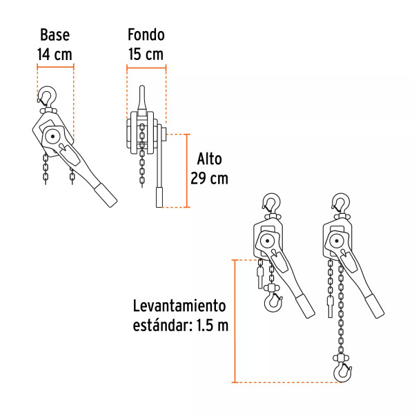 Polipasto De Palanca De 3/4 Ton De Truper