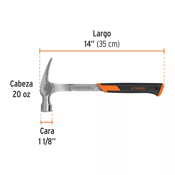 Martillo Forjado 20 Oz Uña Recta, Mango Con Neopreno, Expert | Martillos y Mazos Ferreterias Ferretodo