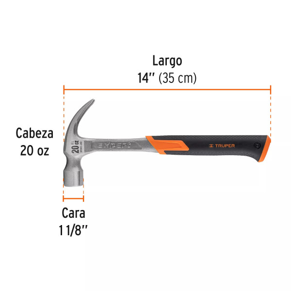 Martillo Forjado 20 Oz Uña Curva, Mango Con Neopreno, Expert | Martillos y Mazos Ferreterias Ferretodo