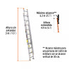 Escalera De Extensión, Tipo Ii, 20 Peldaños, Truper