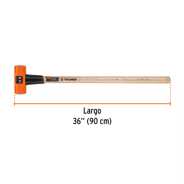 Marro Octagonal 10 Lb, Mango De Madera 36', Truper