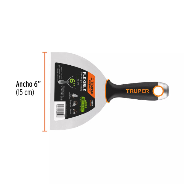 Espátula Flexible 6' Acero Inox. Mango Comfort Grip, Expert | Ferreterias Ferretodo Guatemala