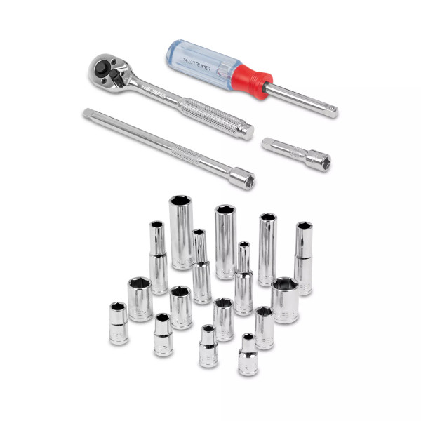Juego De 20 Herramientas Cuadro 1/4' Mm Para Mecánico | Llaves de precisión