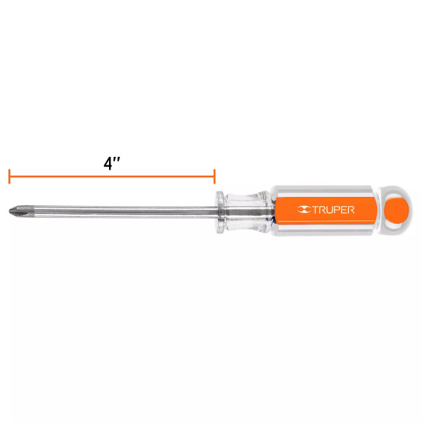 Desarmador De Cruz 1/4' X 4' Mango De Acetato, Truper | Ferreterias Ferretodo Guatemala