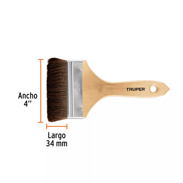 Brocha Pelo de Camello de 4" con Mango de Madera | Ferreterias Ferretodo Guatemala