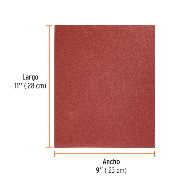 Lija de Esméril Roja Grano 120 de Óxido de Aluminio | Lijas de Esmeril Ferreterias Ferretodo