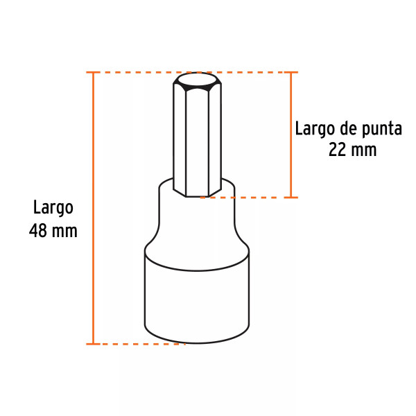 Juego De 7 Dados Cuadro 3/8' Punta Hexagonal Mm, Truper | Copas y Dados