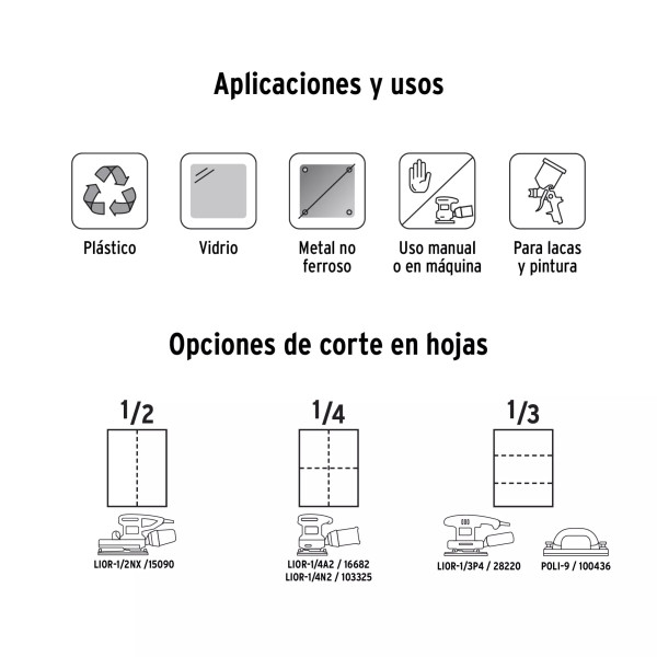 Lija de Agua Grano 100 de Carburo de Silicio, Truper | Lijas para Vidrio Ferreterias Ferretodo