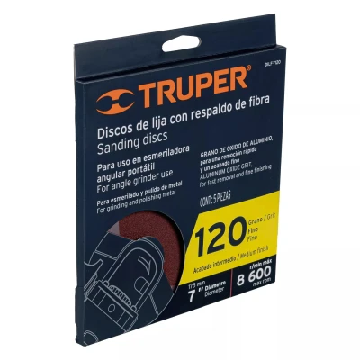 Disco de Lija de 7 con Respaldo de Fibra, Grano 120