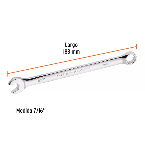 Llave Combinada Extralarga 7/16" X 183 Mm de Largo | Ferreterias Ferretodo Guatemala