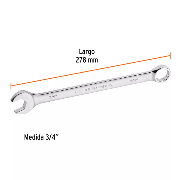Llave Combinada Extralarga 3/4" X 278 Mm de Largo | Ferreterias Ferretodo Guatemala
