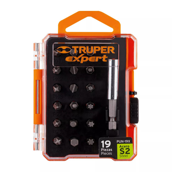 Juego de 19 puntas mixtas largo 1" estuche plástico, Expert | Brocas, puntas y similares Ferreterias Ferretodo