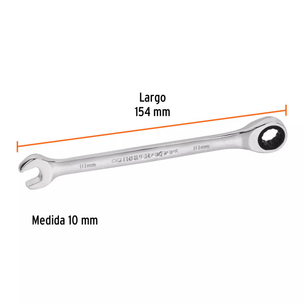 Llave Combinada con Matraca 10 Mm X 154 Mm Largo | Ferreterias Ferretodo Guatemala