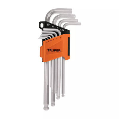 Juego 10 Llaves Allen Largas Mm Punta Bola Con Organizador | Ferreterias Ferretodo Guatemala