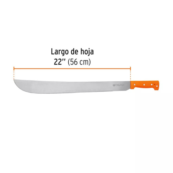 Machete Estándar 22" Cacha Naranja Remachada, Truper | Ferreterias Ferretodo Guatemala