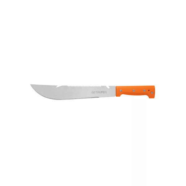 Machete Rambo 12" Cacha Remachada Naranja, con Funda, Truper | Ferreterias Ferretodo Guatemala