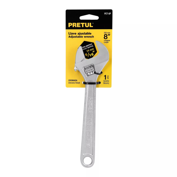 Llave Ajustable (Perico) 8" Cromada | Ferreterias Ferretodo Guatemala