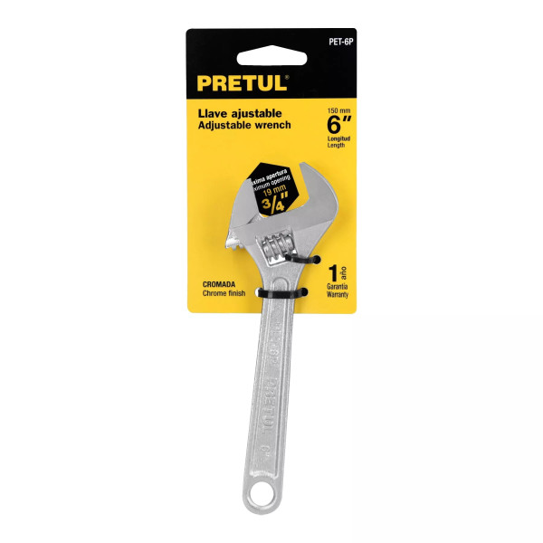 Llave Ajustable (Perico) 6" Cromada | Ferreterias Ferretodo Guatemala